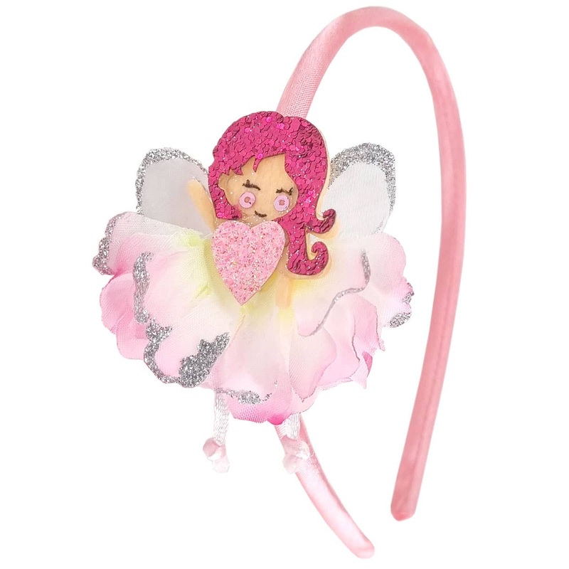 Pretty Pink Flower Fairy Girls Costume Headband