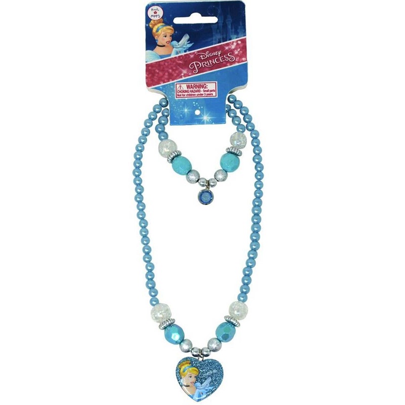 Princess Cinderella Girls Beaded Bracelet and Necklace Set