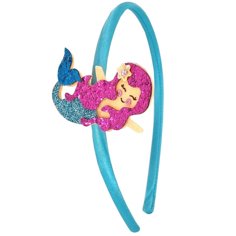 Chunky Glitter Blue Mermaid Girls Costume Headband