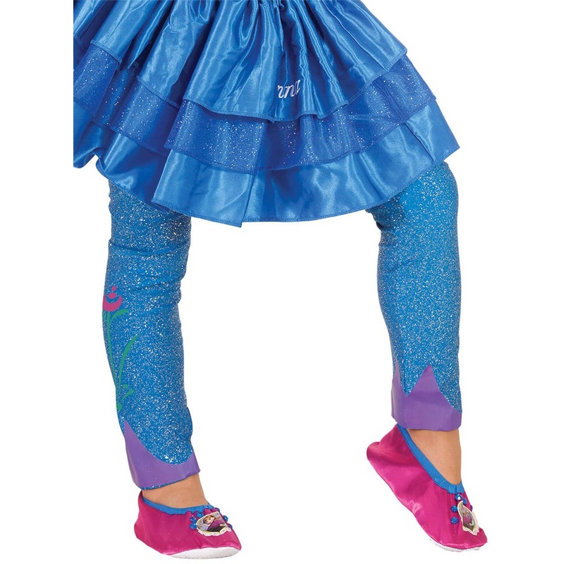 Frozen Princess Anna Girls Blue Glitter Footless Tights