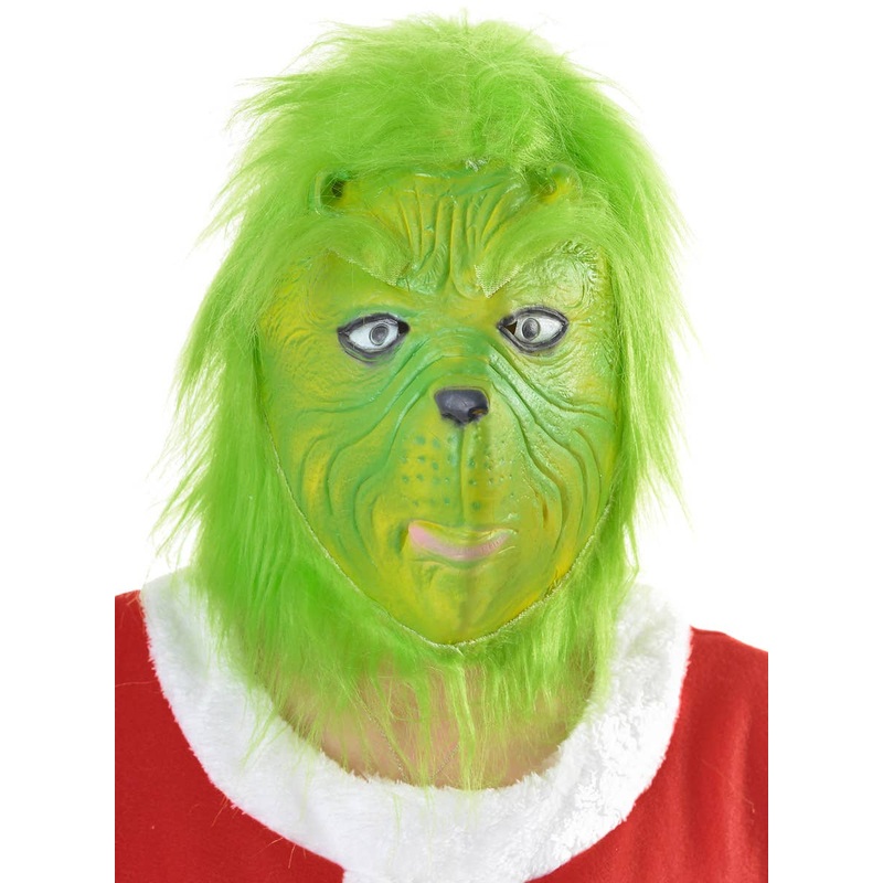 Deluxe Full Head Green Christmas Stealer Costume Mask