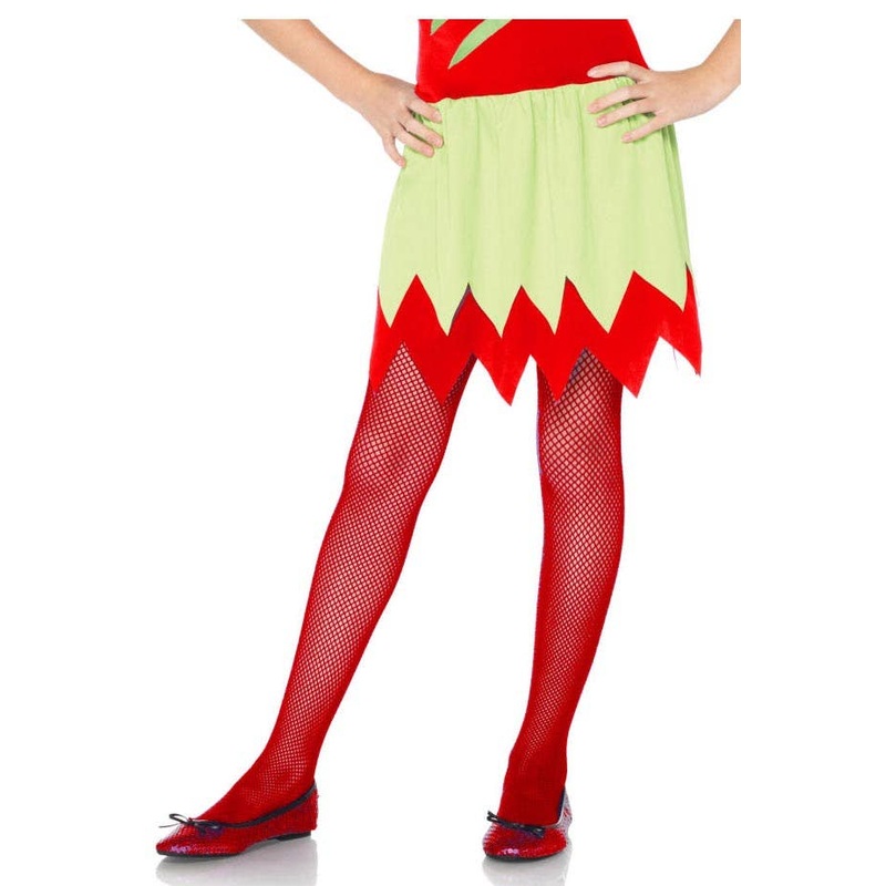 Fishnet Girls Red Costume Stockings