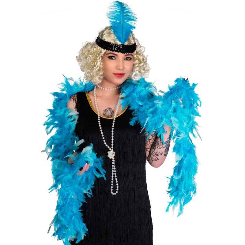 Two Tone Aqua Feather Boa Costume Accessory