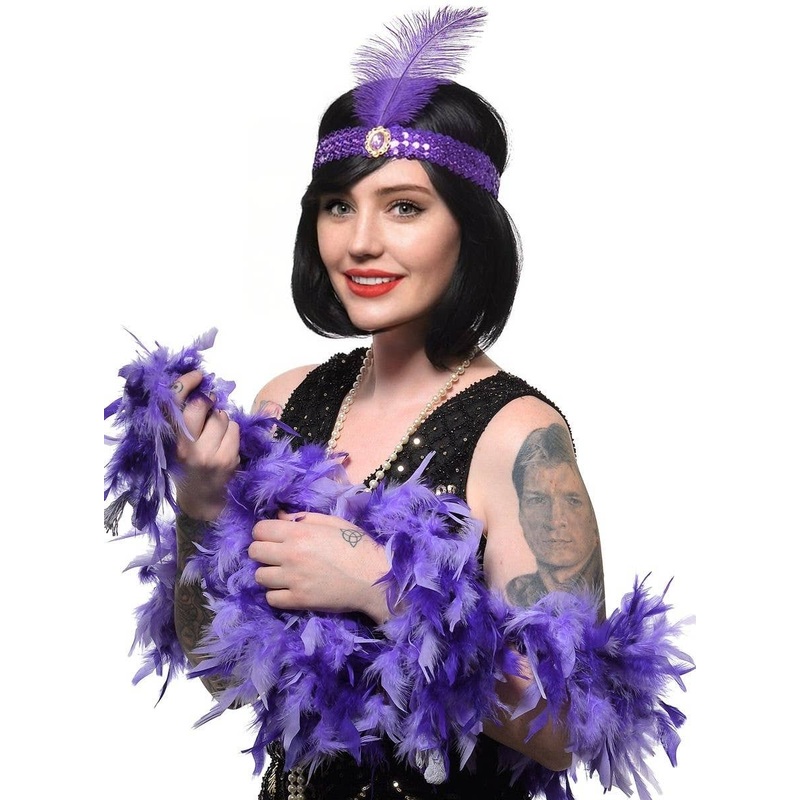 Two Tone Purple Feather Boa Costume Accessory