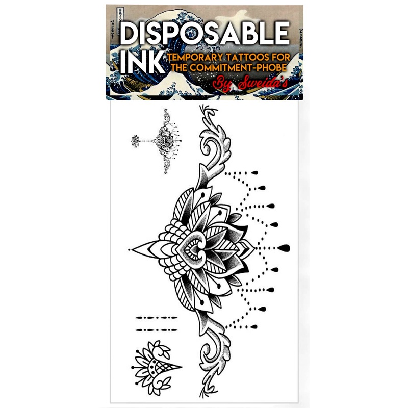 Disposable Ink Floating Lotus Temporary Body Tattoos