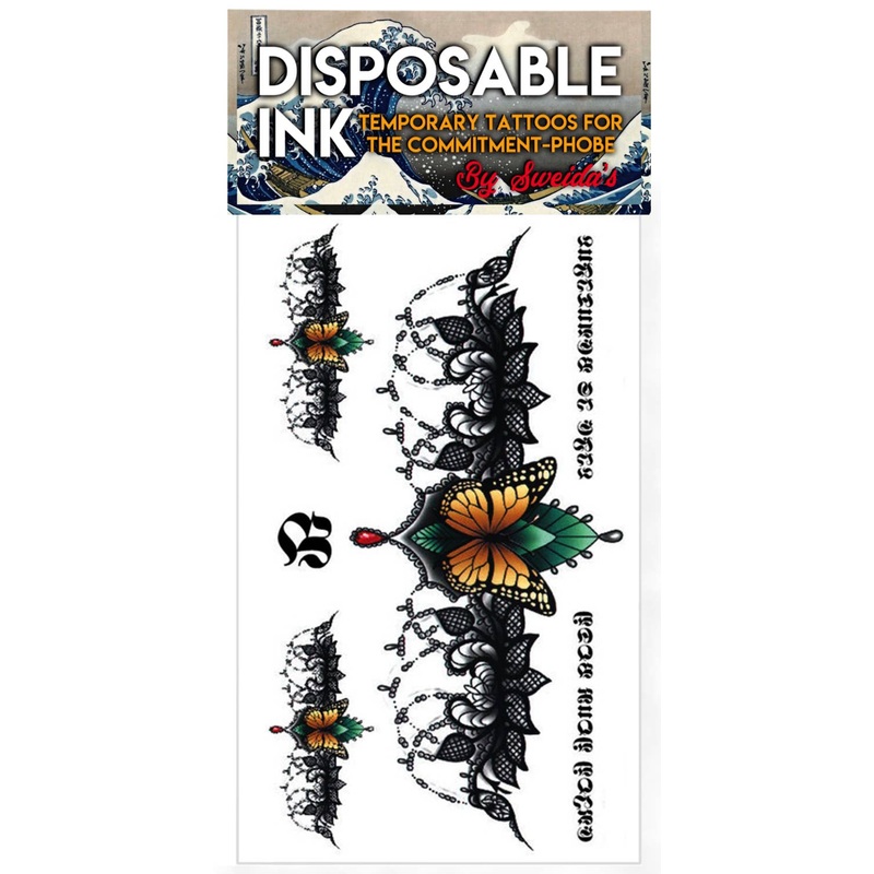 Disposable Ink Monarch Butterfly Temporary Body Tattoos