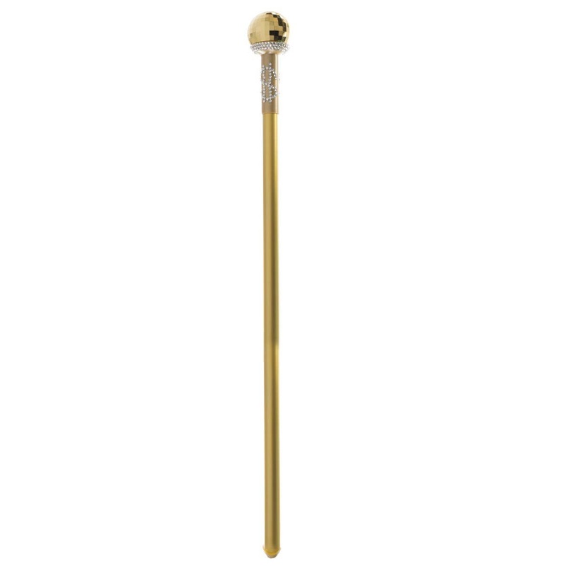 Rhinestone Dollar Sign Gold Pimp Cane Accessory