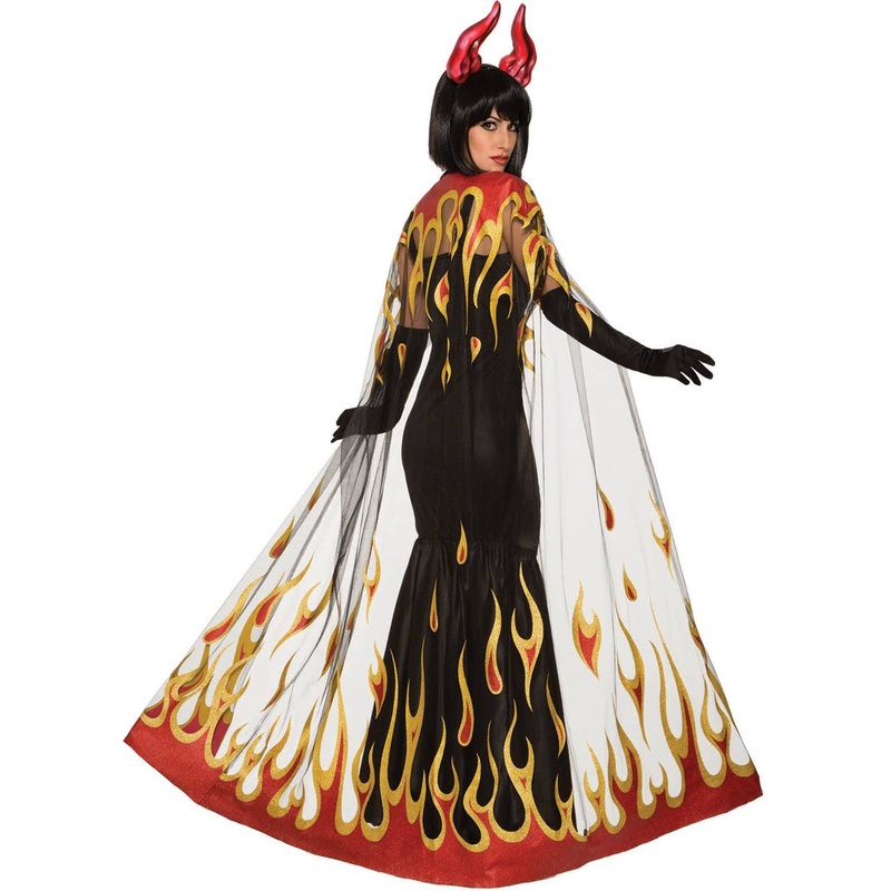 Demons and Devils Red Flame Costume Cape