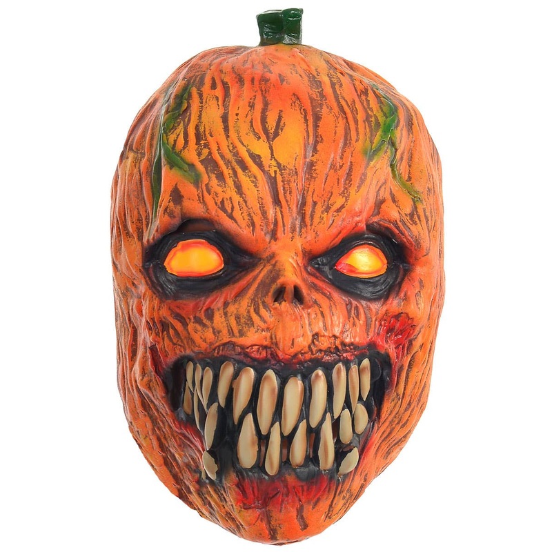 Deluxe Evil Pumpkin Face Mask Halloween Costume Accessory