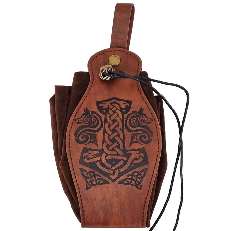 Deluxe Mjolnir Viking Symbol Costume Belt Pouch