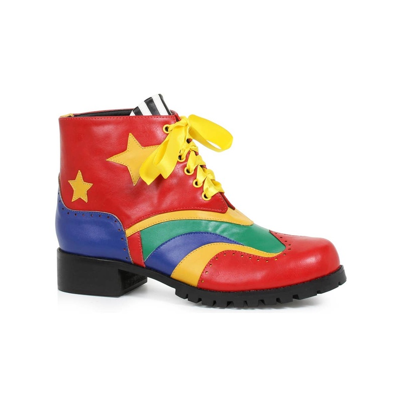 Deluxe Rainbow Coloured Mens Clown Shoes