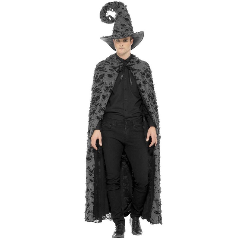 Tattered Spellcaster Adults Deluxe Halloween Costume Cape