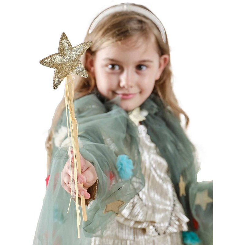 Deluxe Gold Star Girls Christmas Wand