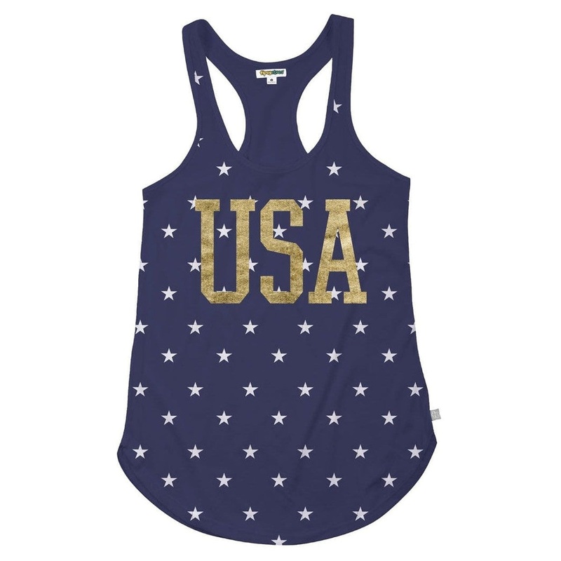 Women's Gold Foil USA Tank Top