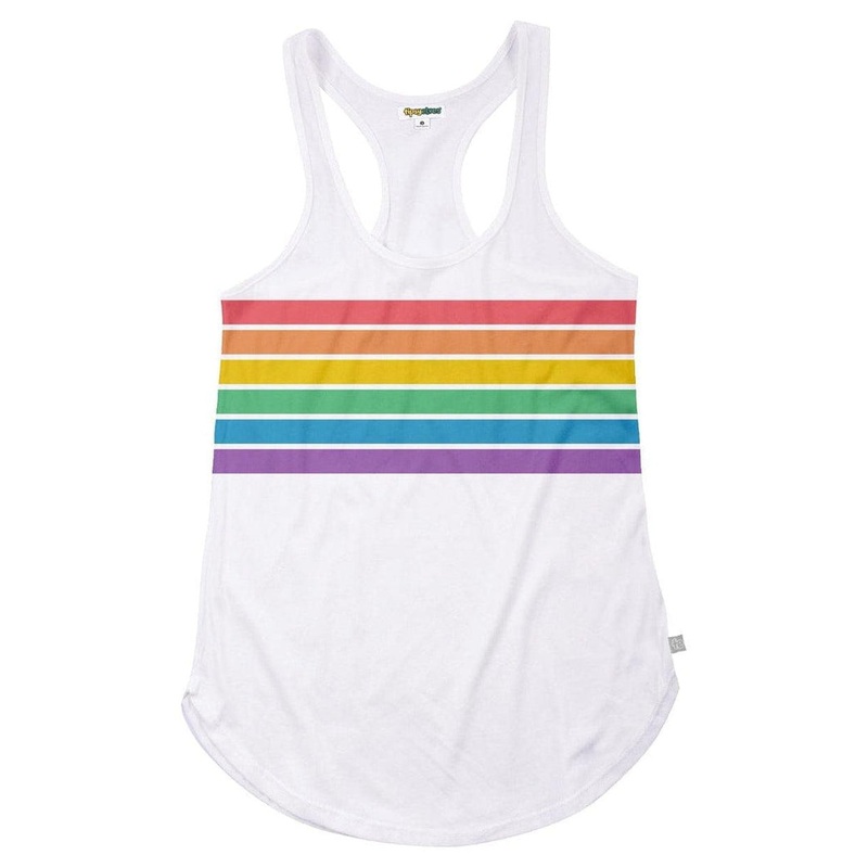 White Rainbow All the Way Racerback Tank Top