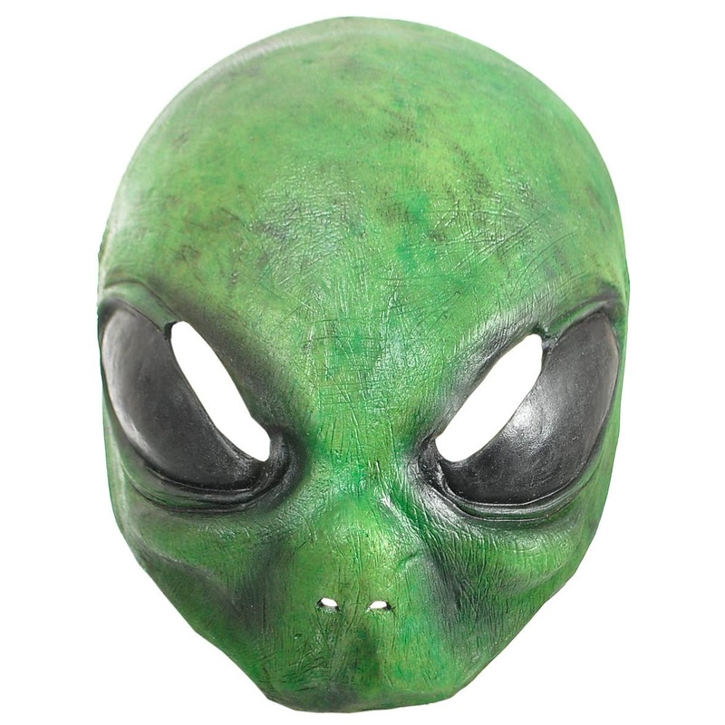 Dark Green Latex Alien Kids Costume Mask