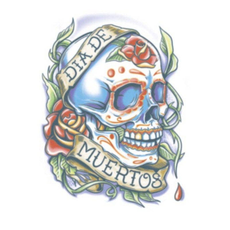 Day Of The Dead La Rosa Temporary Tattoo