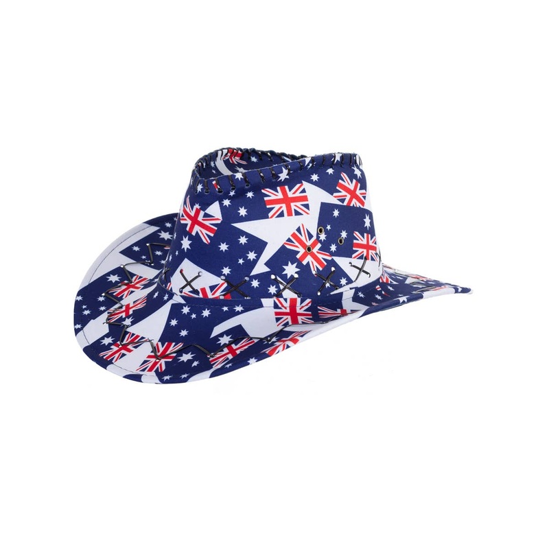 Australian Flag Print Cowboy Style Costume Hat