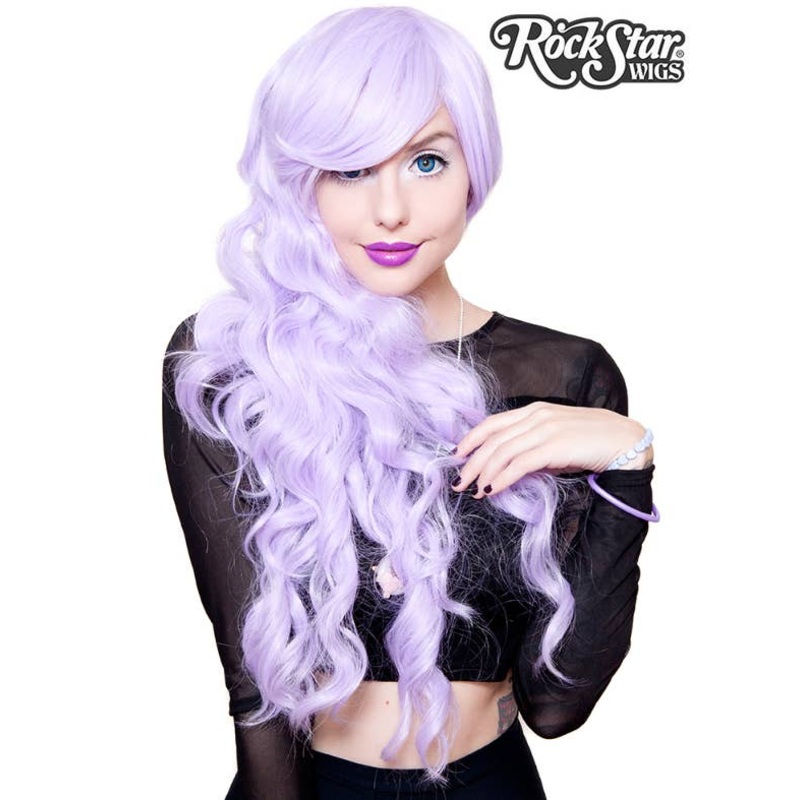 Classic Lavender Purple Deluxe Womens Wavy Wig