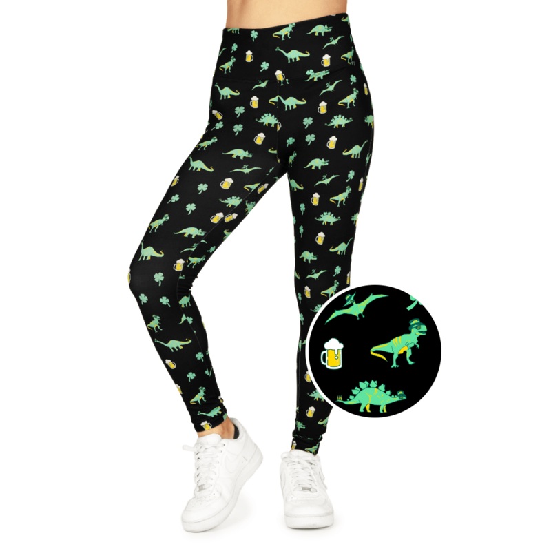 Drinkosaurus Rex High Waisted Leggings