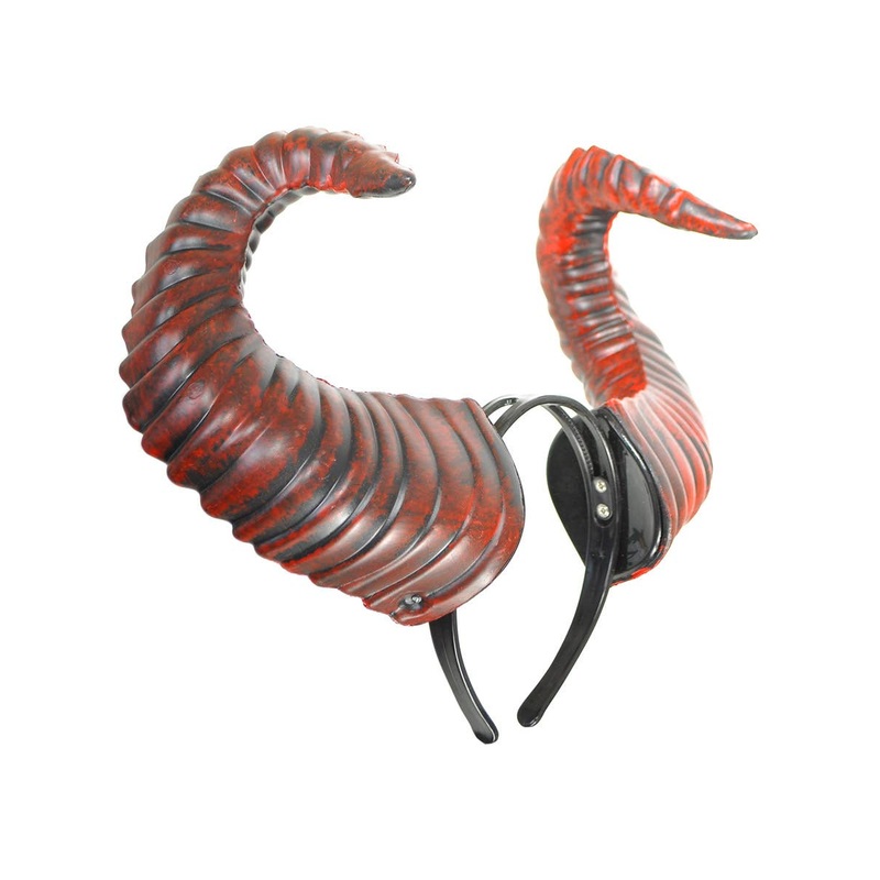 Burgundy Red Goat Horns Costume Headband