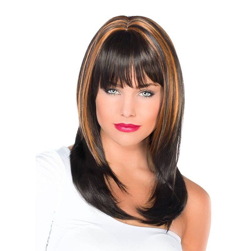 Carla Deluxe Black and Copper Fashion Wig