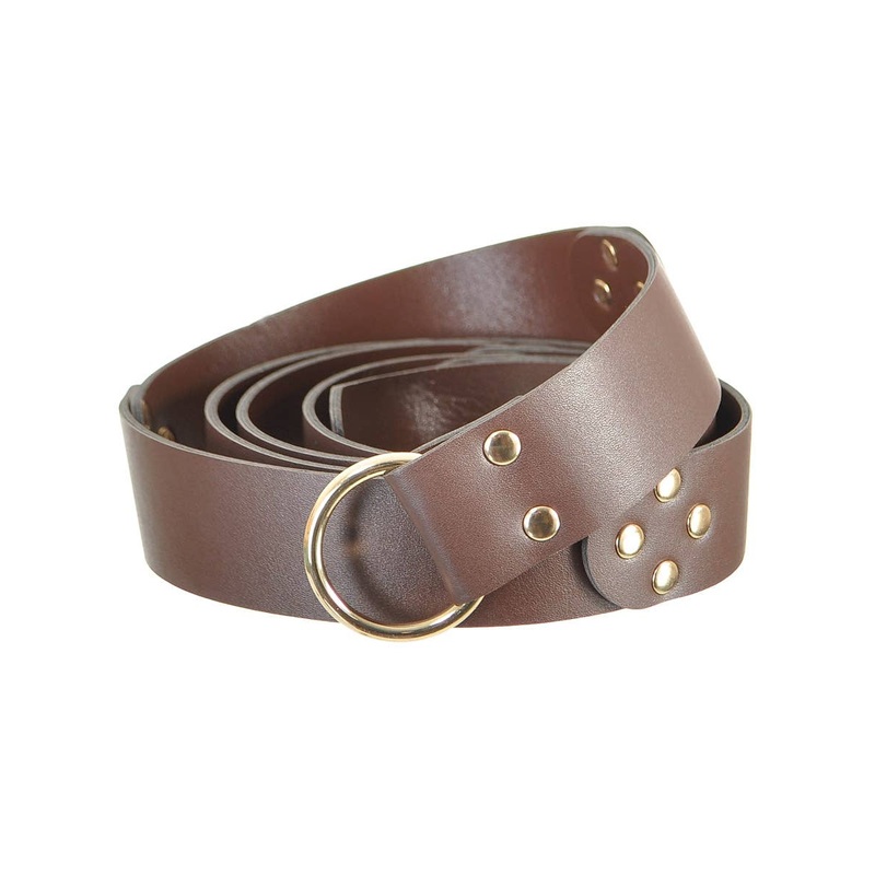 Deluxe Brown Leather Look Medieval Costume Belt