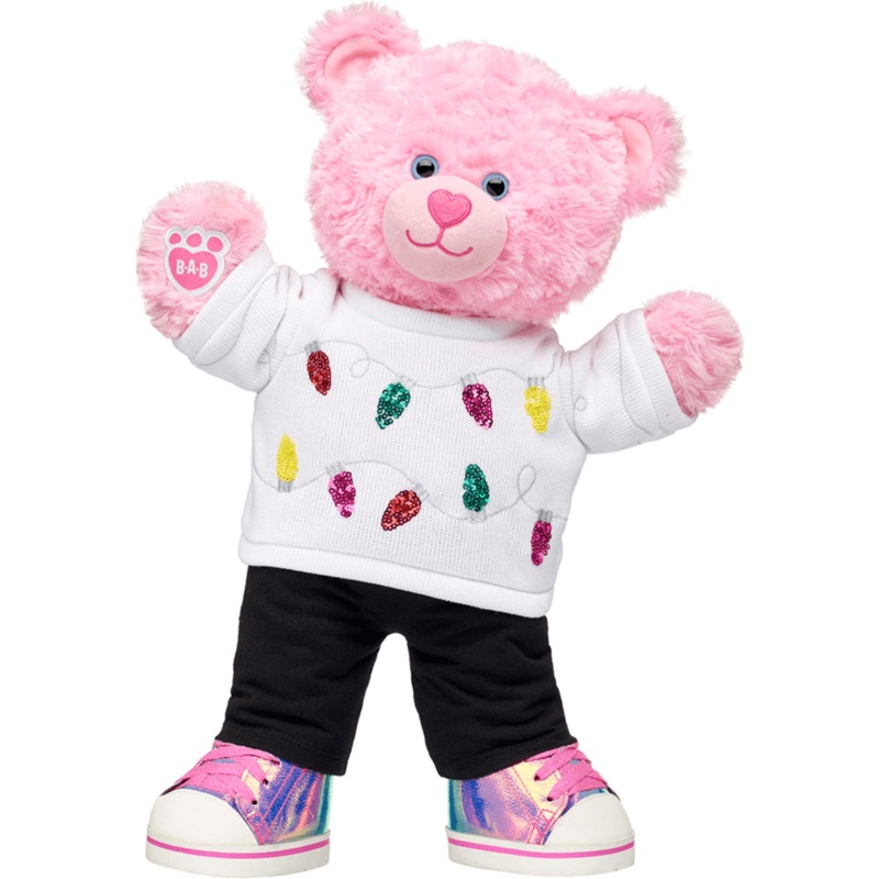 Sequin Lights Assembled Bear|One Size