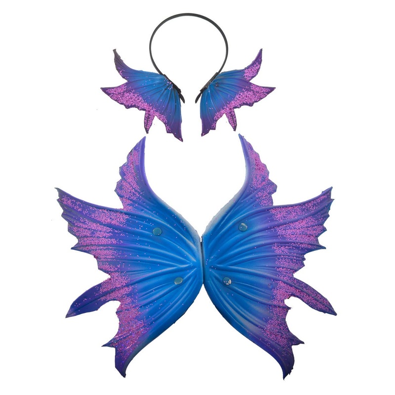 Deluxe Fairy Wings and Headpiece in Blue and Purple