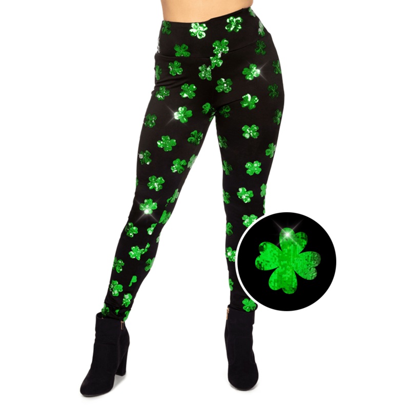 Sequin Clover High Waisted Leggings