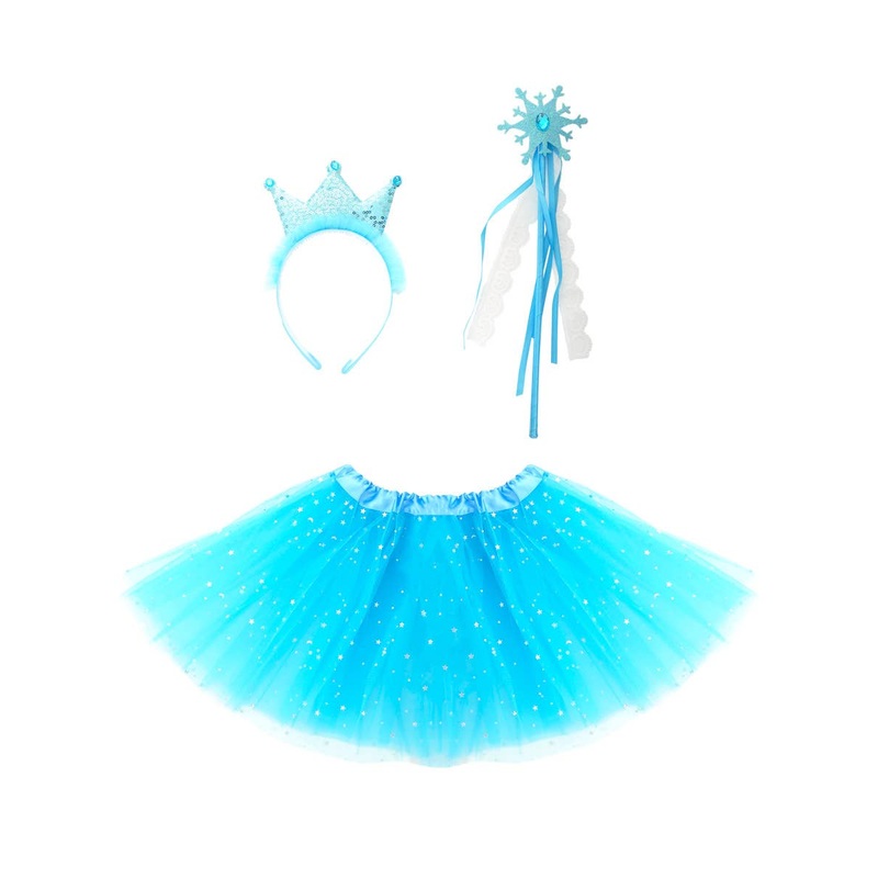 Sparkly Blue Fairy Princess Girls 3 Piece Accessory Set