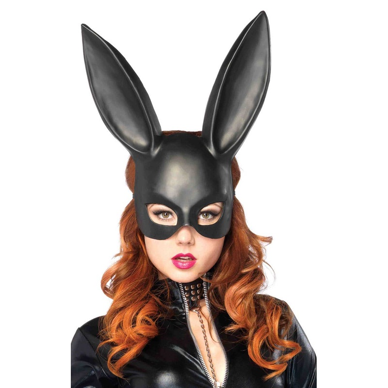 Classic Black Bunny Adults Costume Mask