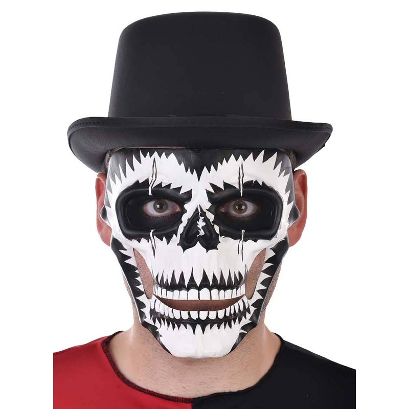 Deluxe Black and White Skull Halloween Costume Mask