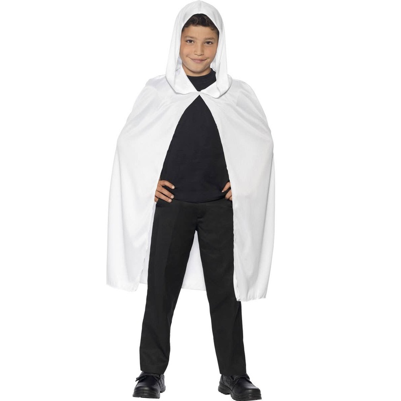 Basic Kids Unisex Hooded White Costume Cape
