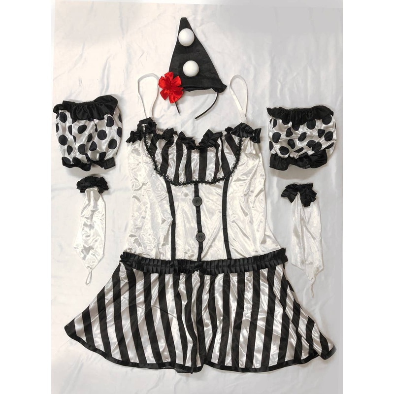 Sexy Black and White Mime Clown Womens Costume - Size Large