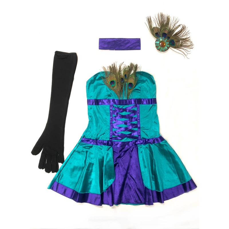 Blue Tickle My Fancy Womens Peacock Costume - Size Small