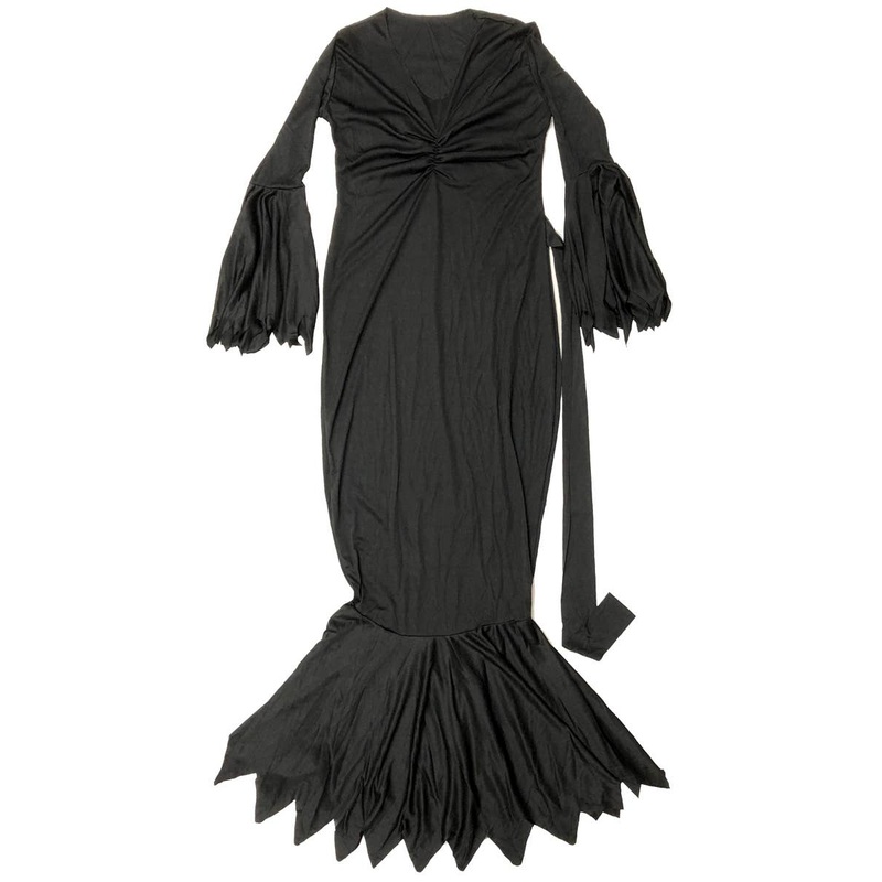 Midnight Vamp Womens Long Black Vampire Costume - Size Small