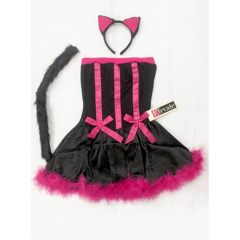 Pink and Black Kitty Womens Costume - Size XS