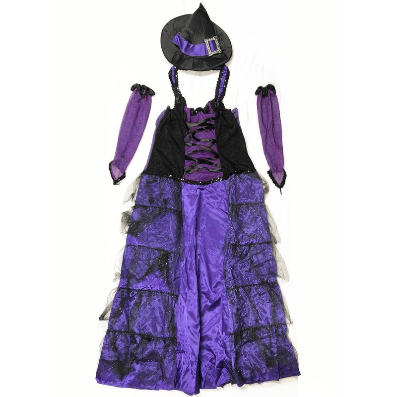 Purple Glamorous Witch Womens Halloween Costume - Size Large