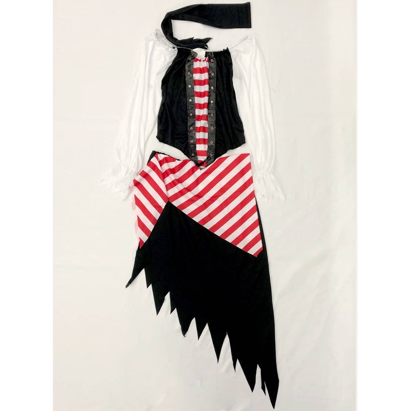 Red and Black Pirate Womens Costume - Size XL