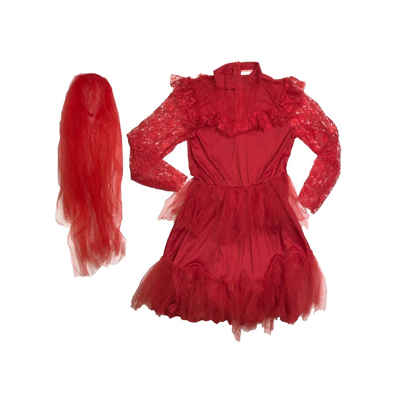 Red Gothic Bride Womens Costume - Size  Medium