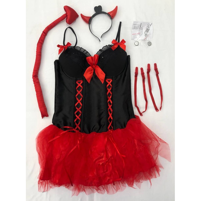 Red Light Up Devil Womens Halloween Costume - Size XL