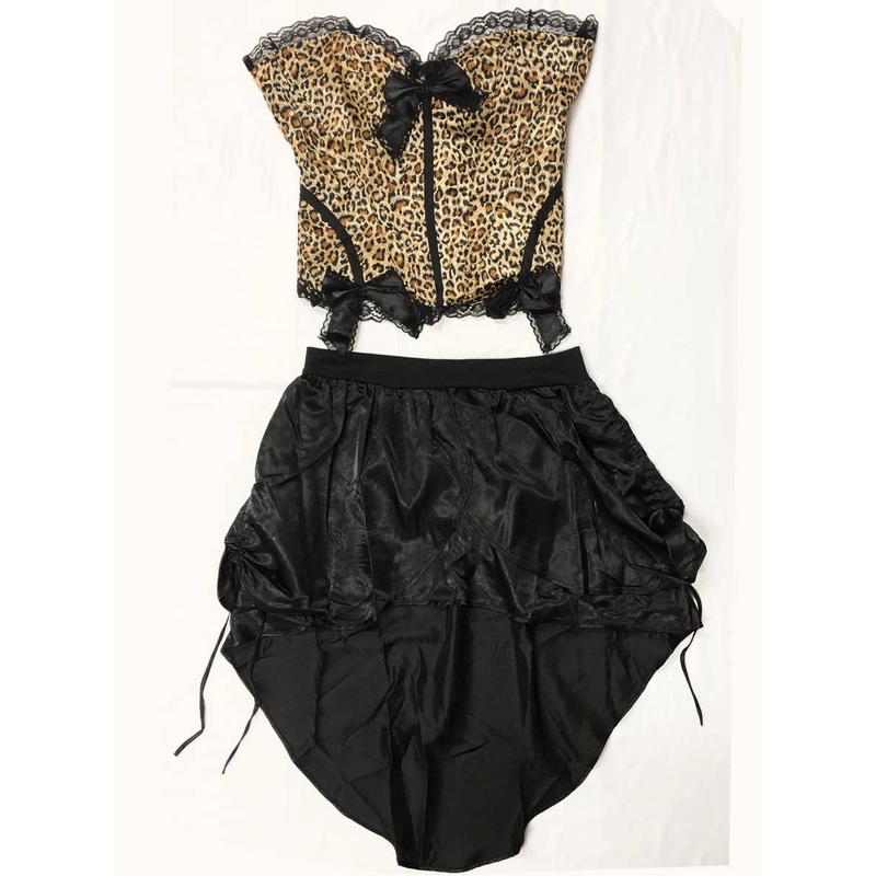 Sexy Burlesque Kitty Womens Leopard Print Costume - Size Small