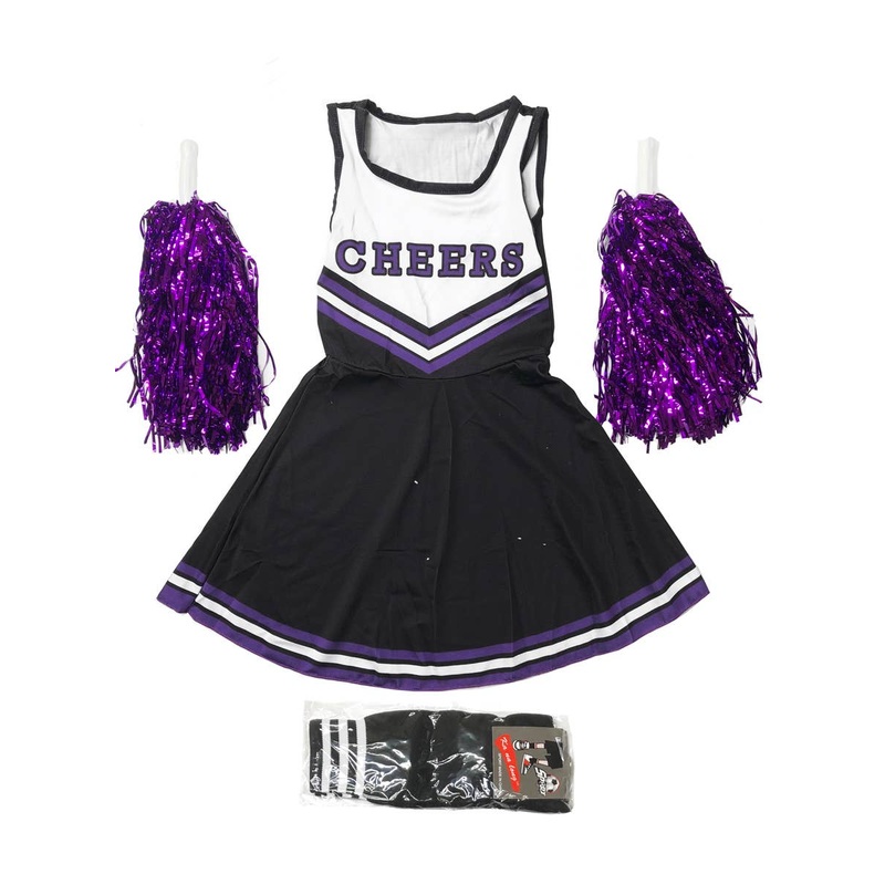 Black and Purple Cheerleader Girls Costume - Size XSmall