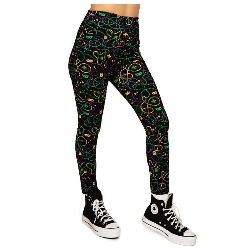 Black Beaded High Waisted Leggings