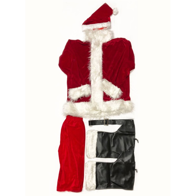 Deluxe Plush Santa Mens Christmas Costume - Size One Size