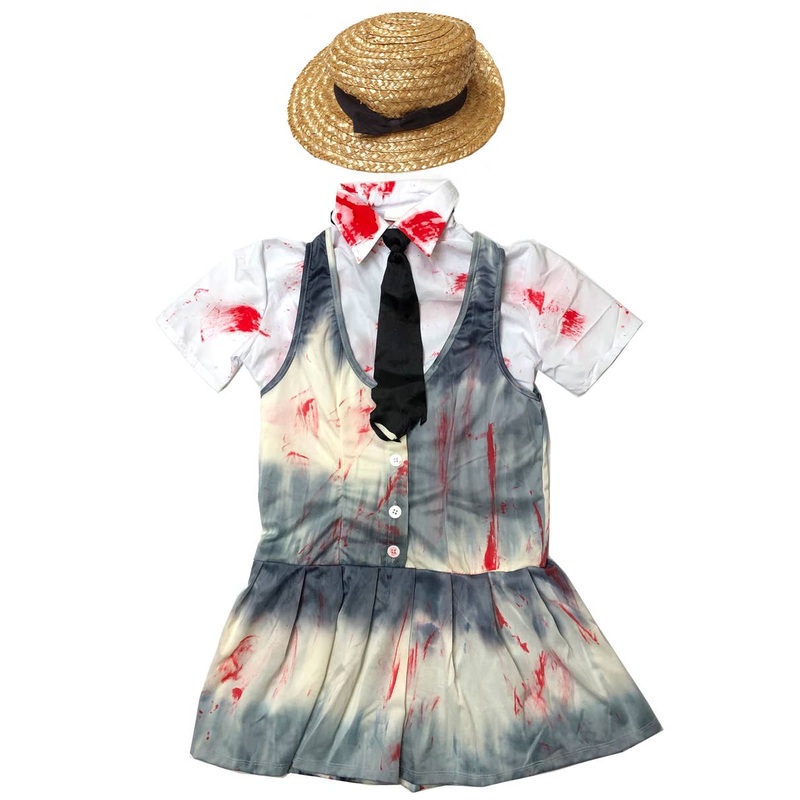 Deluxe Womens School Girl Zombie Halloween Costume - Size Small