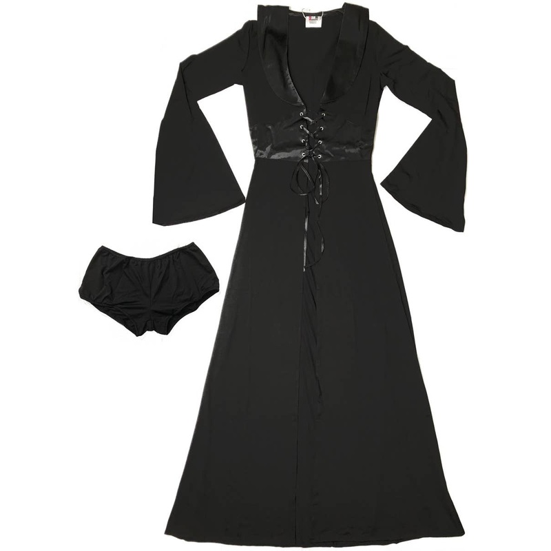 Long Black Gothic Robe and Hot Pants Womens Costume - Size XS