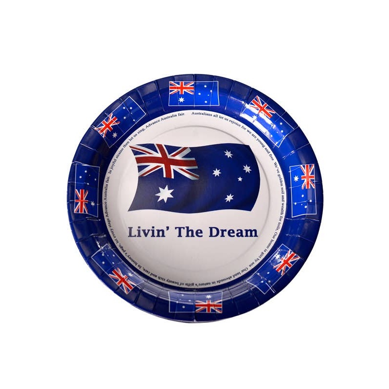 Australia Day Round Party Plates - 10 Pack