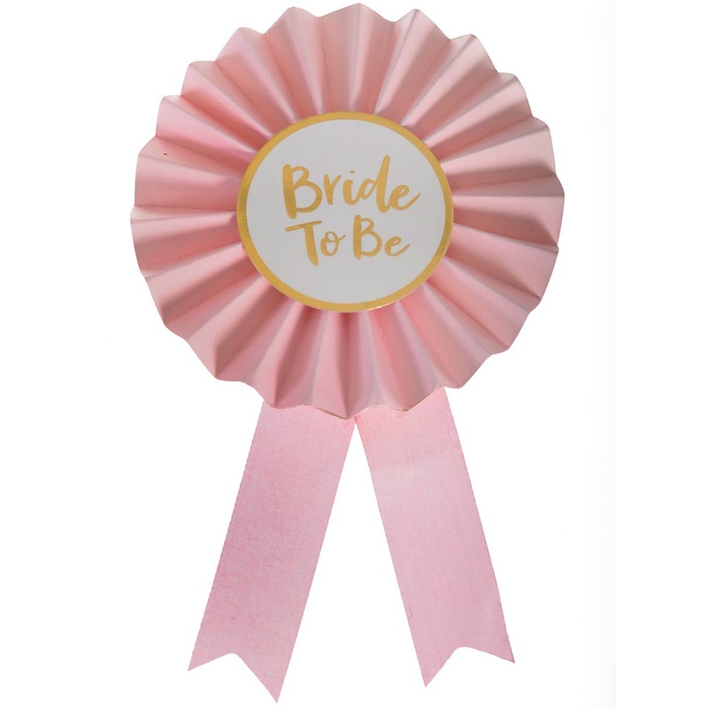 Pretty Pink and Gold Bride to Be Hens Night Badge